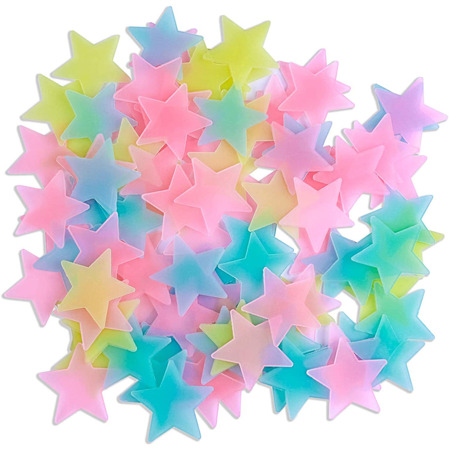 100-Pieces: Colorful Luminous Stars Plastic Wall Sticker Reliable Cheap Online