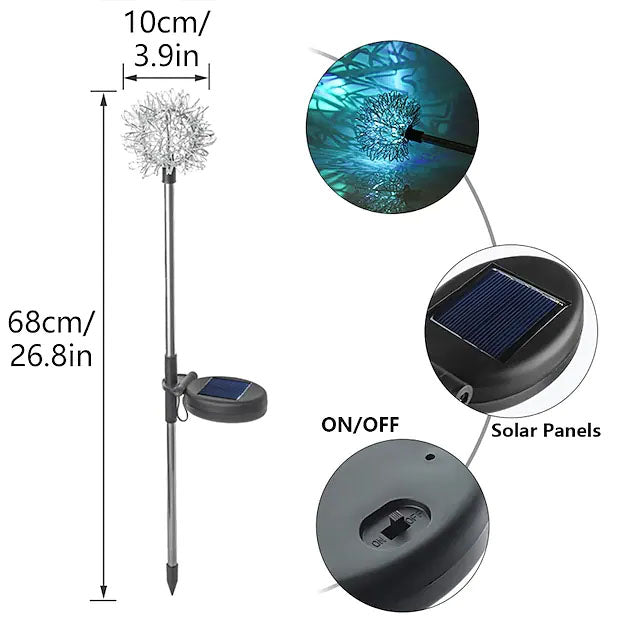 2-Pack: Outdoor Solar Dandelion Lawn Lights 100% Original Sale Online