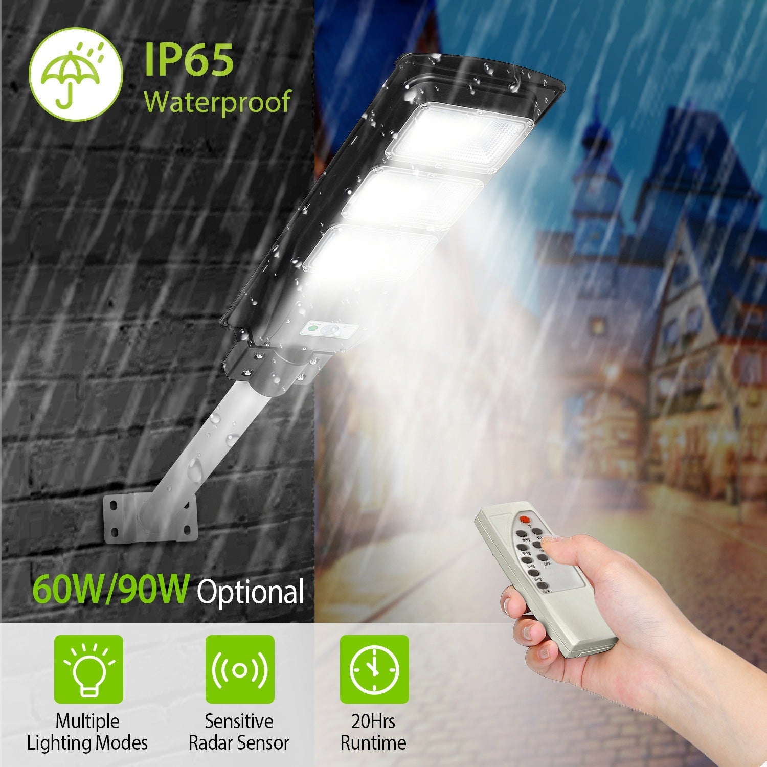 Solar Wireless IP65 Waterproof Street Path Light Free Shipping Classic