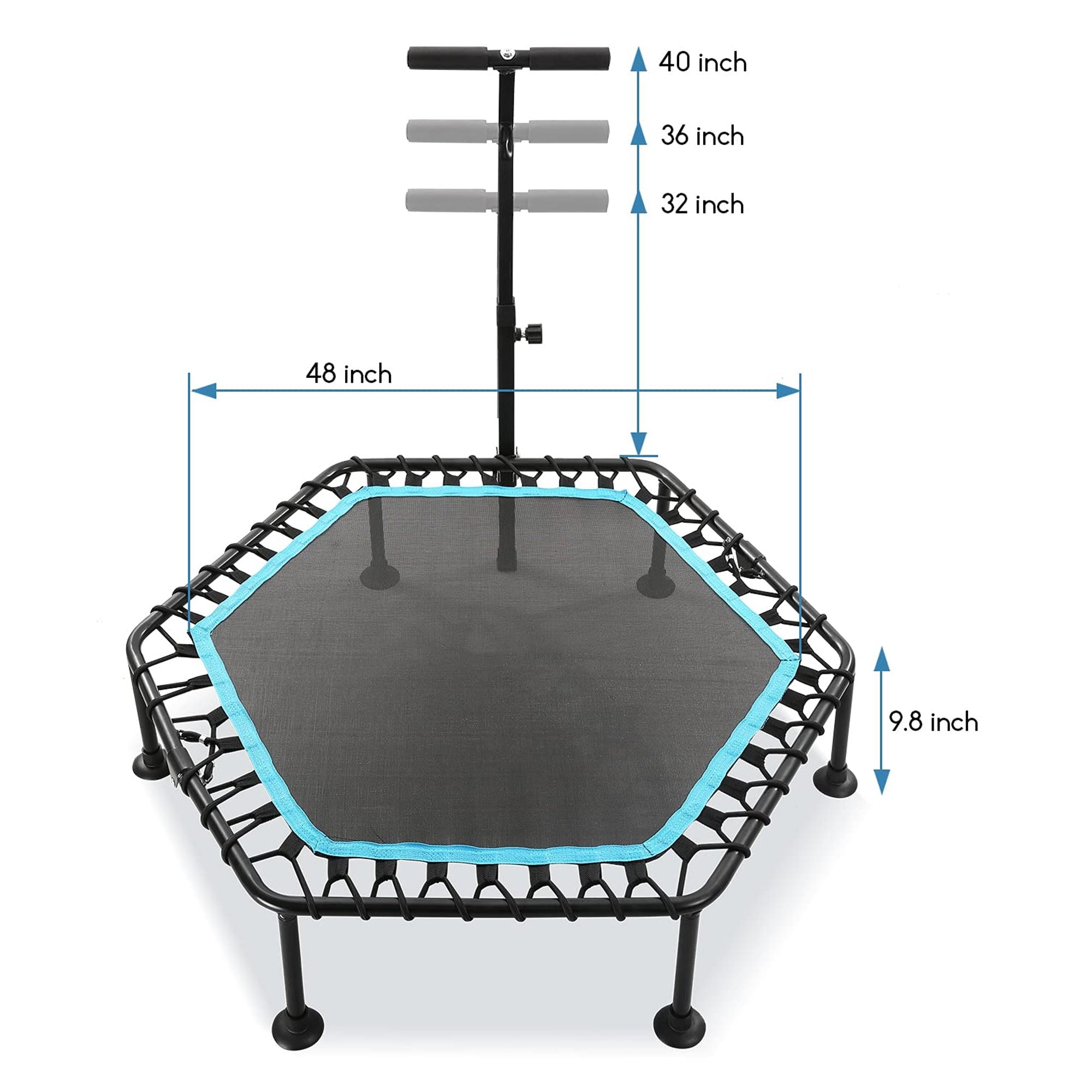 50 Mini Fitness Rebounder Spring-Less Indoor 3-Level Adjustable Foam Handle Browse Cheap Pice