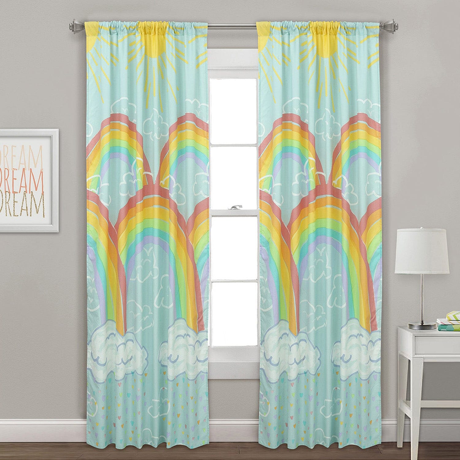 Kidz Mix Rainbow Clouds Window Panel Pair Pay With Paypal Cheap Online