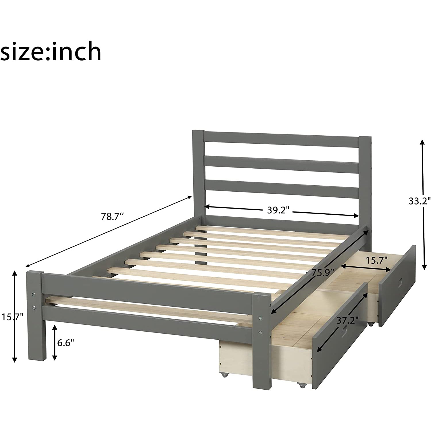 Platform Bed with Two Storage Drawers Sale Official