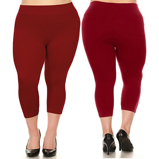 2-Pack: Plus Size Women's Ultra-Soft High Waisted Capri Leggings Sale Visit