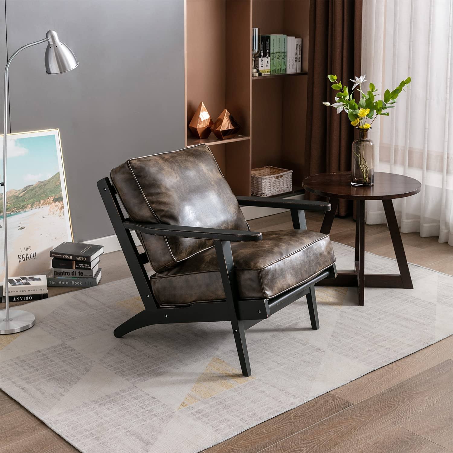 Modern Faux Leather Accent Chair With Paypal Cheap Online