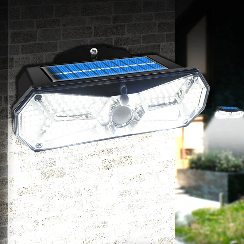 126 LEDs Portable Solar Security Lights, IP65 Waterproof Wireless Exterior Flood Light Detected Light Clearance Cheap Real