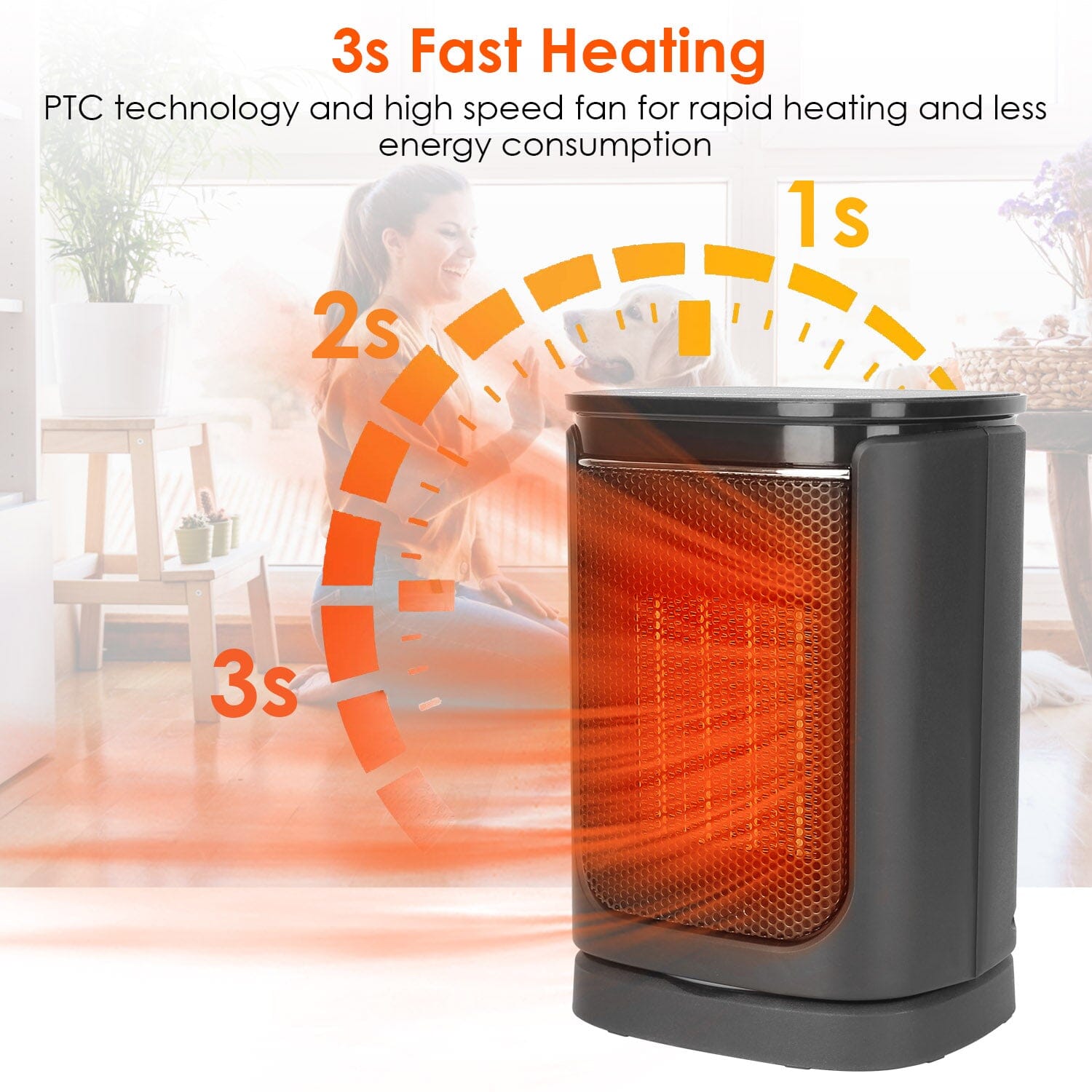 1500W Electric Space Heater Ceramic Heater Fan with 3 Modes Remote Control Digital Display Recommend Sale Online