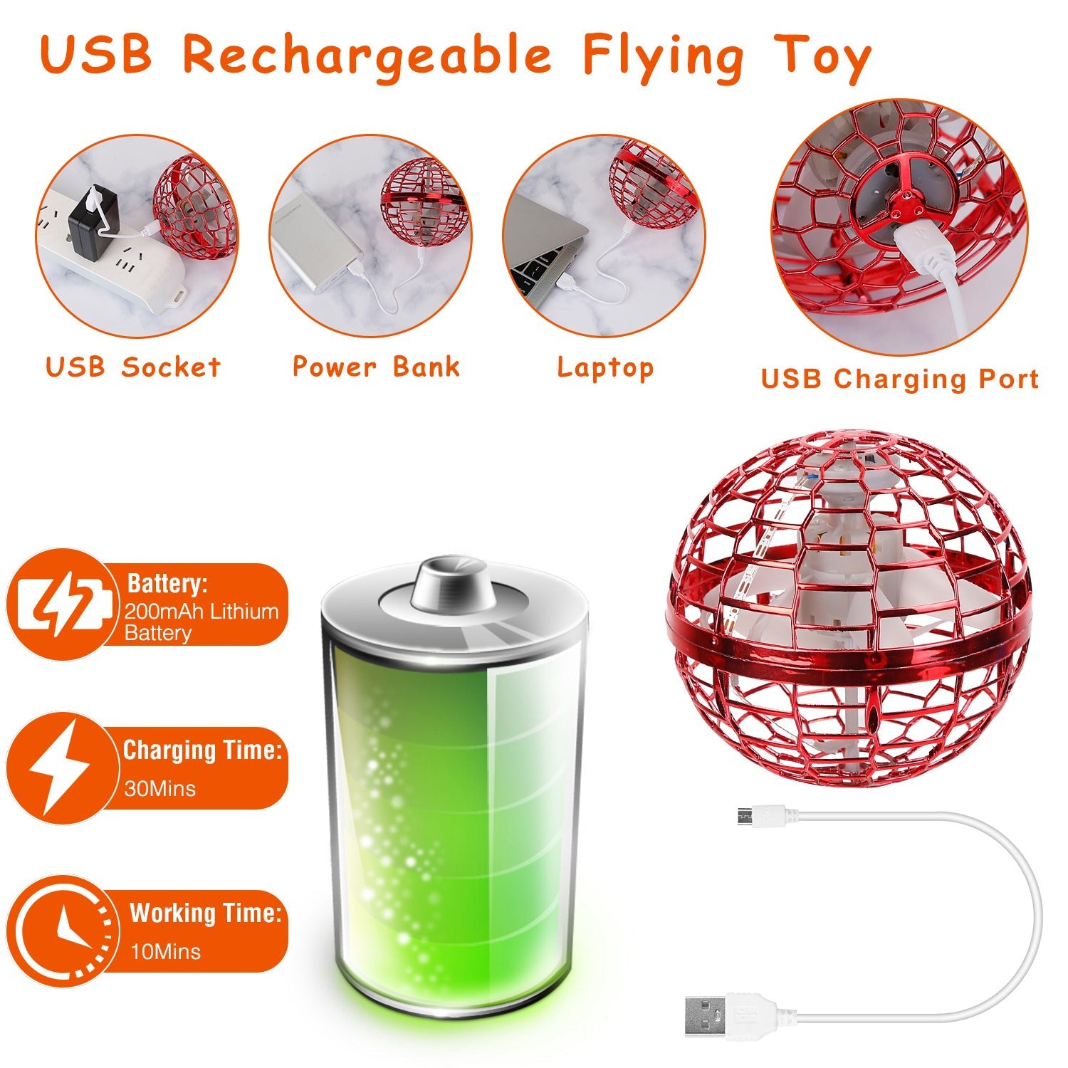 Flying Ball Toys 360∞ Rotating Hand Controlled Flying Orb Hover Ball with RGB Lights Looking For Cheap Pice