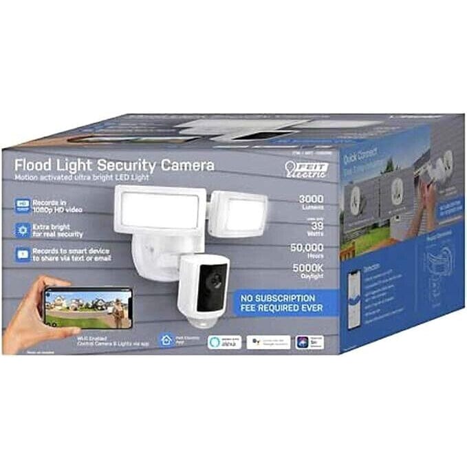 Feit Electric LED 1080P HD Smart Flood Security Light  (Refurbished) Online Online With Mastercard