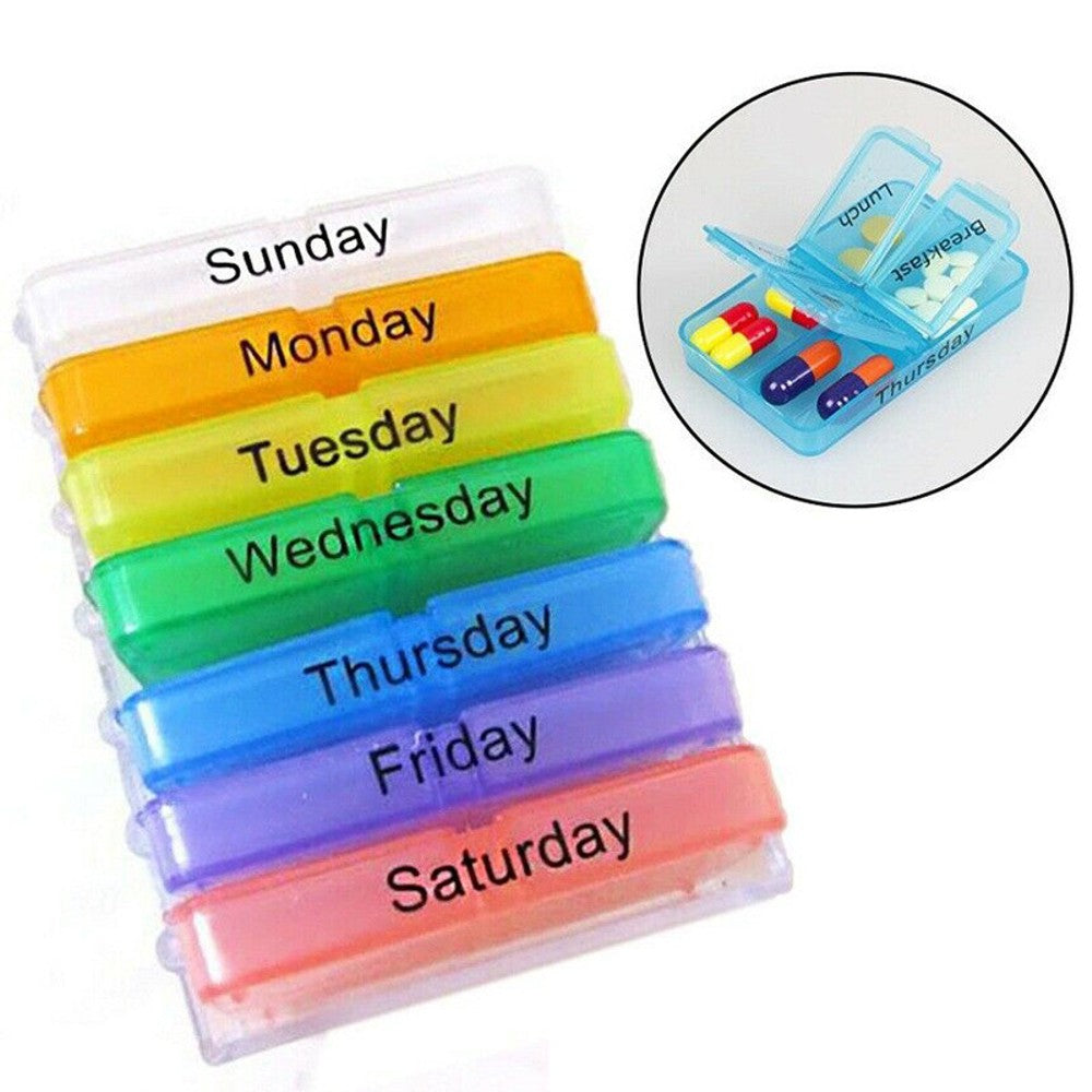 Portable Rainbow Pill Case 7 Day Pill Case Clearance Fake