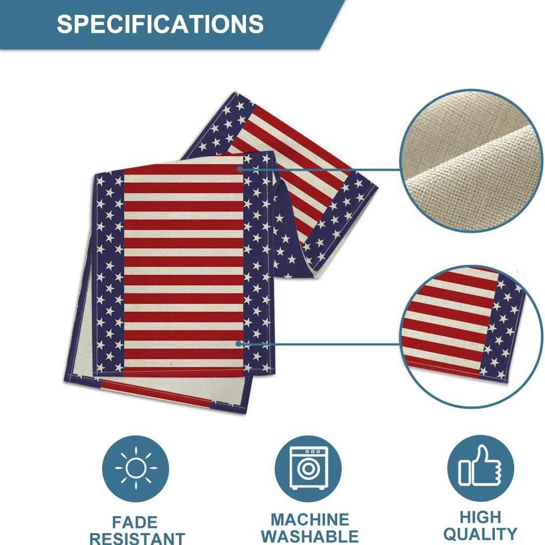Independence Day Linen Burlap Table Bunting Cheap Sale Sast