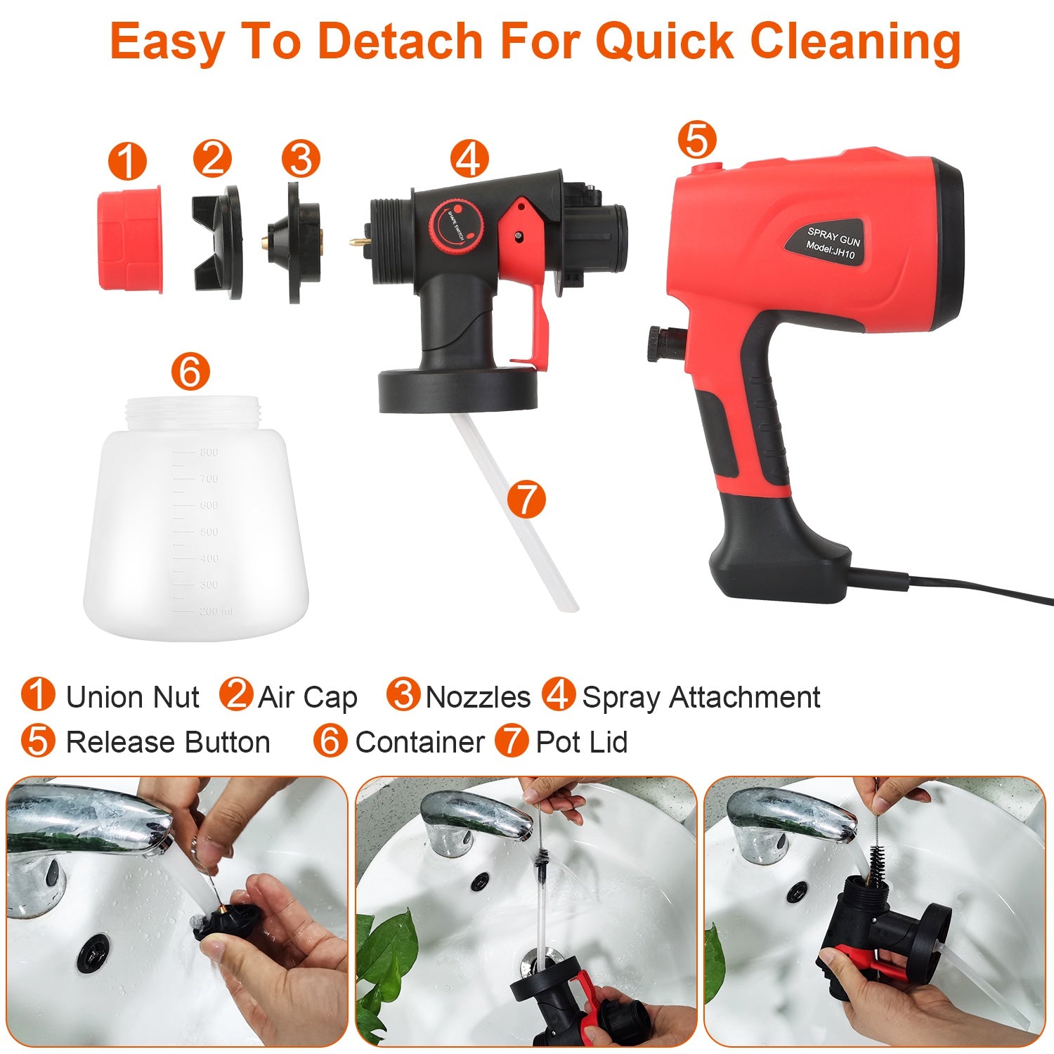 Paint Sprayer HVLP Handheld Painter with 3 Spray Patterns Outlet New Arrival