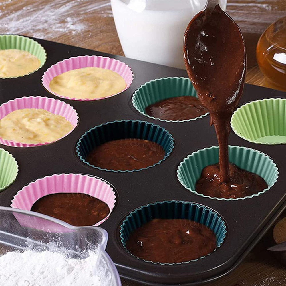 24-Piece: Silicone Baking Cups with Silicone Brush Top Quality For Sale