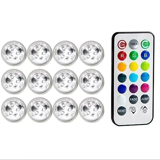 12-Piece: LED RGB Diving Light Remote Control Decorative Light Find Great Online