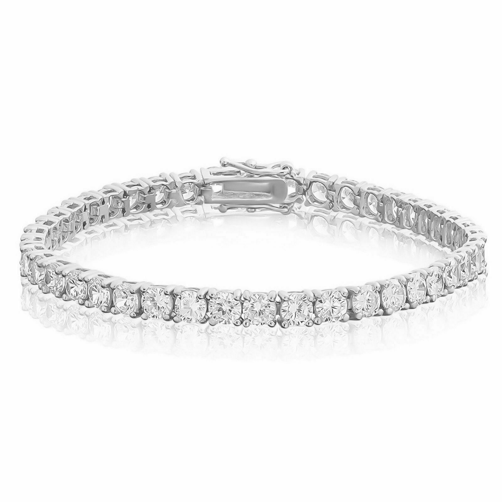 14K White Gold Diamond 4mm Tennis Bracelet or Necklace Cheap Online