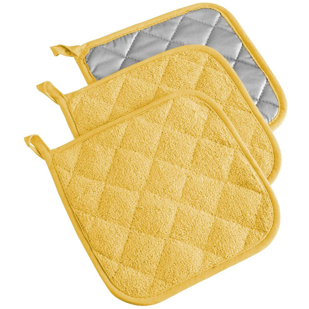 3-Piece: DII Basic Terry Collection Quilted 100% Cotton Potholder Buy Cheap Newest