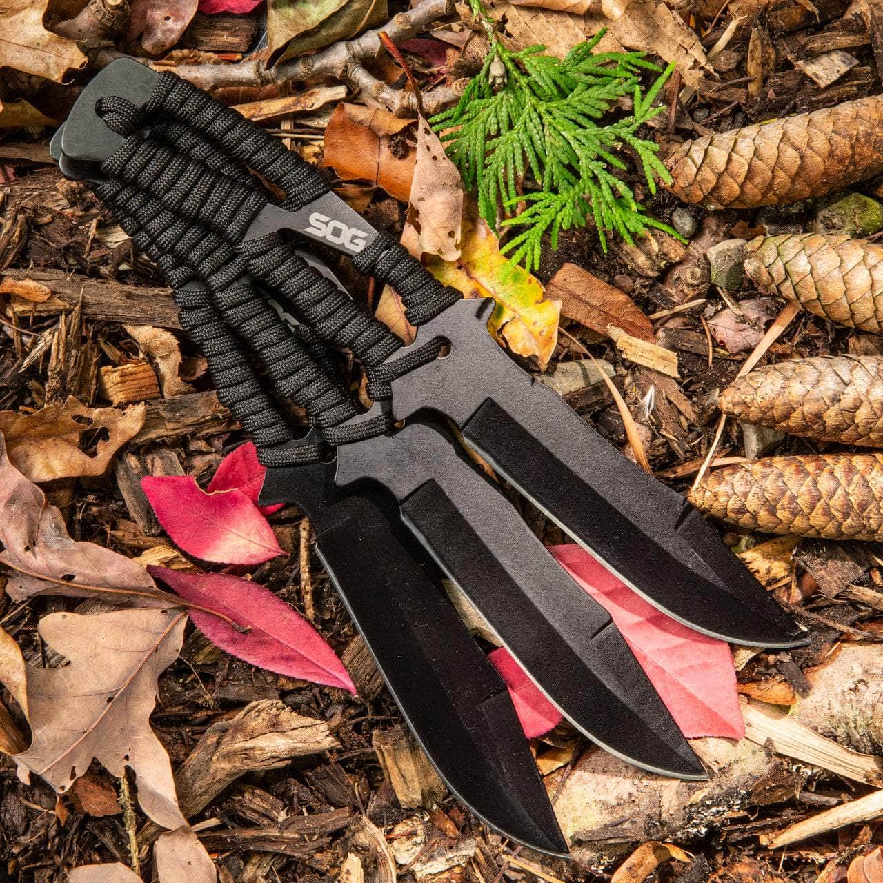 SOG Throwing Knives, 3-Piece Set, 10 Overall Length, Black GRN Handle - F041TN-CP Outlet Cheap Online