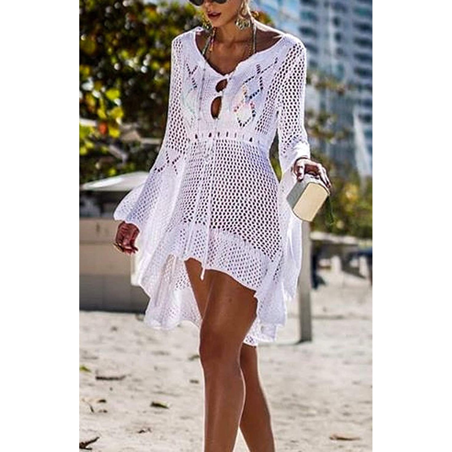 Beach Tops Sexy Perspective Cover Dress Free Shipping Inexpensive