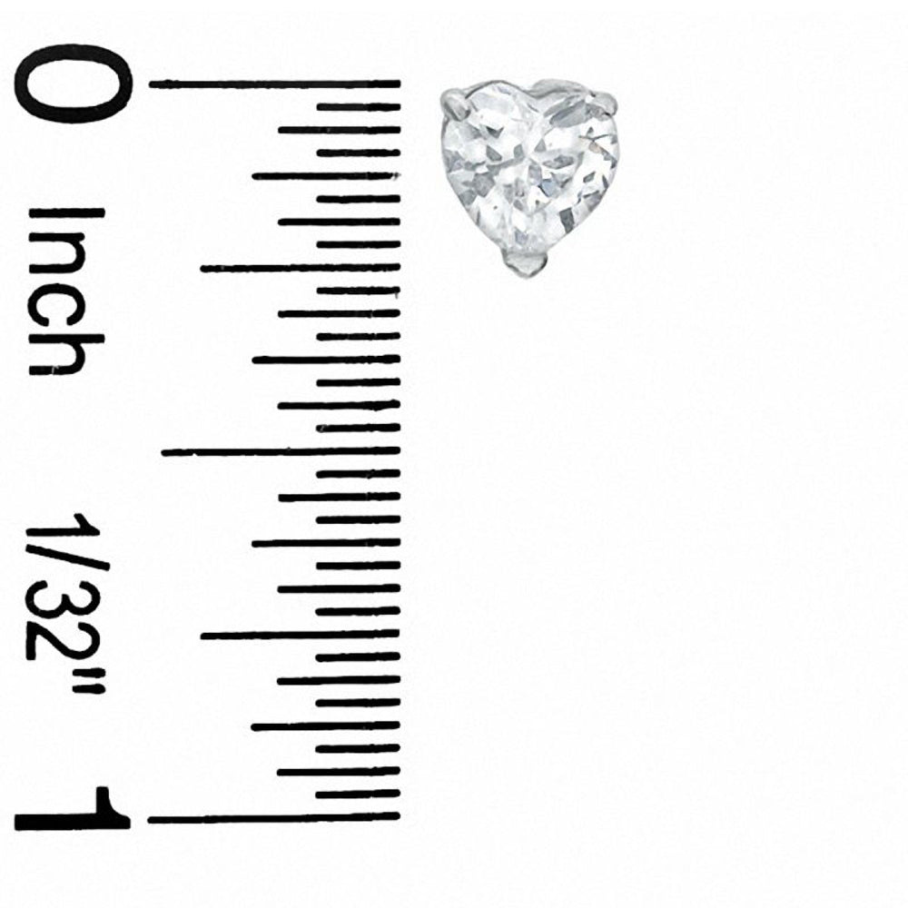 2-Pairs: 6mm Heart-Shaped Cubic Zirconia Stud Earrings Outlet Official