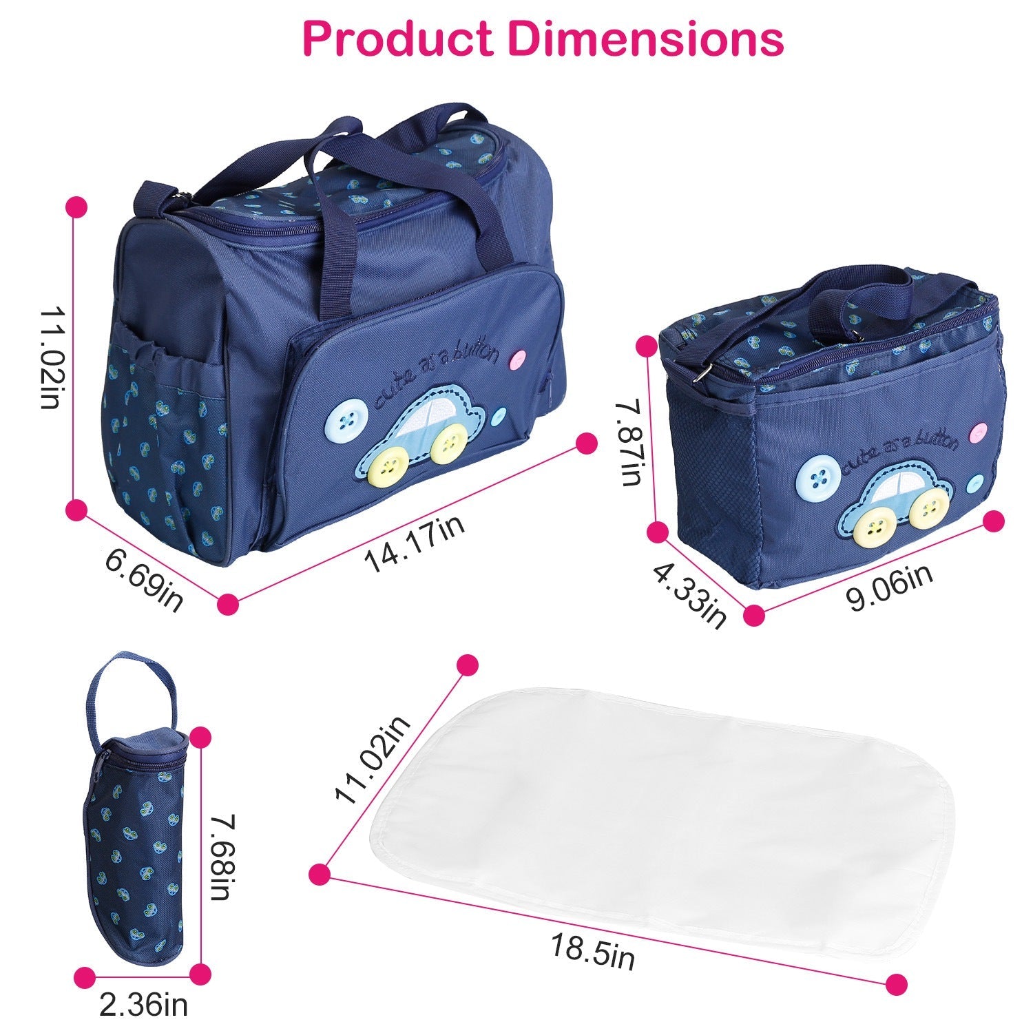 4-Piece: Baby Diaper Tote Bag Set Discount 2025