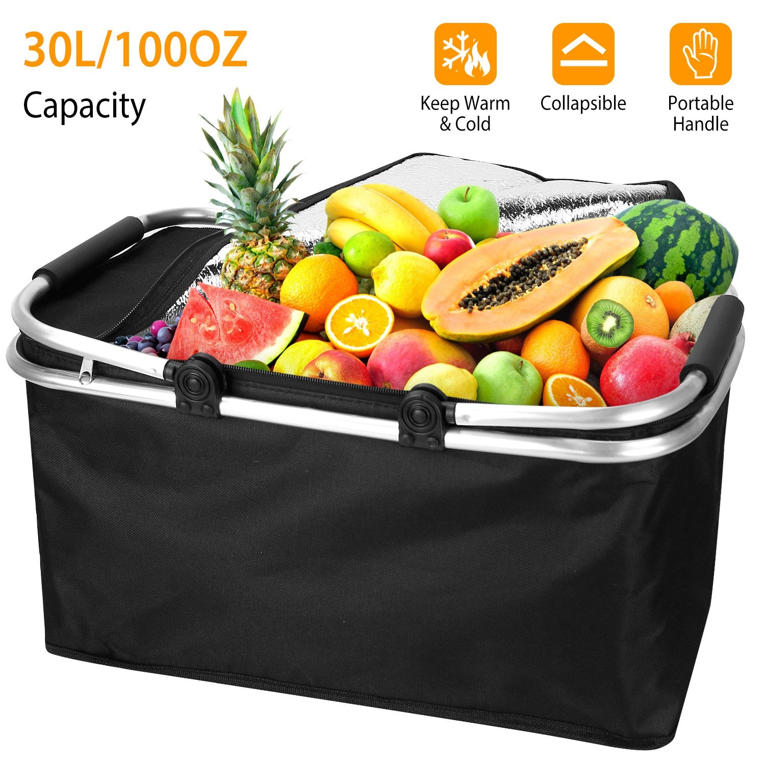 30L Insulated Picnic Basket Cooler Collapsible Food Delivery Storage Best Sale Cheap Pice