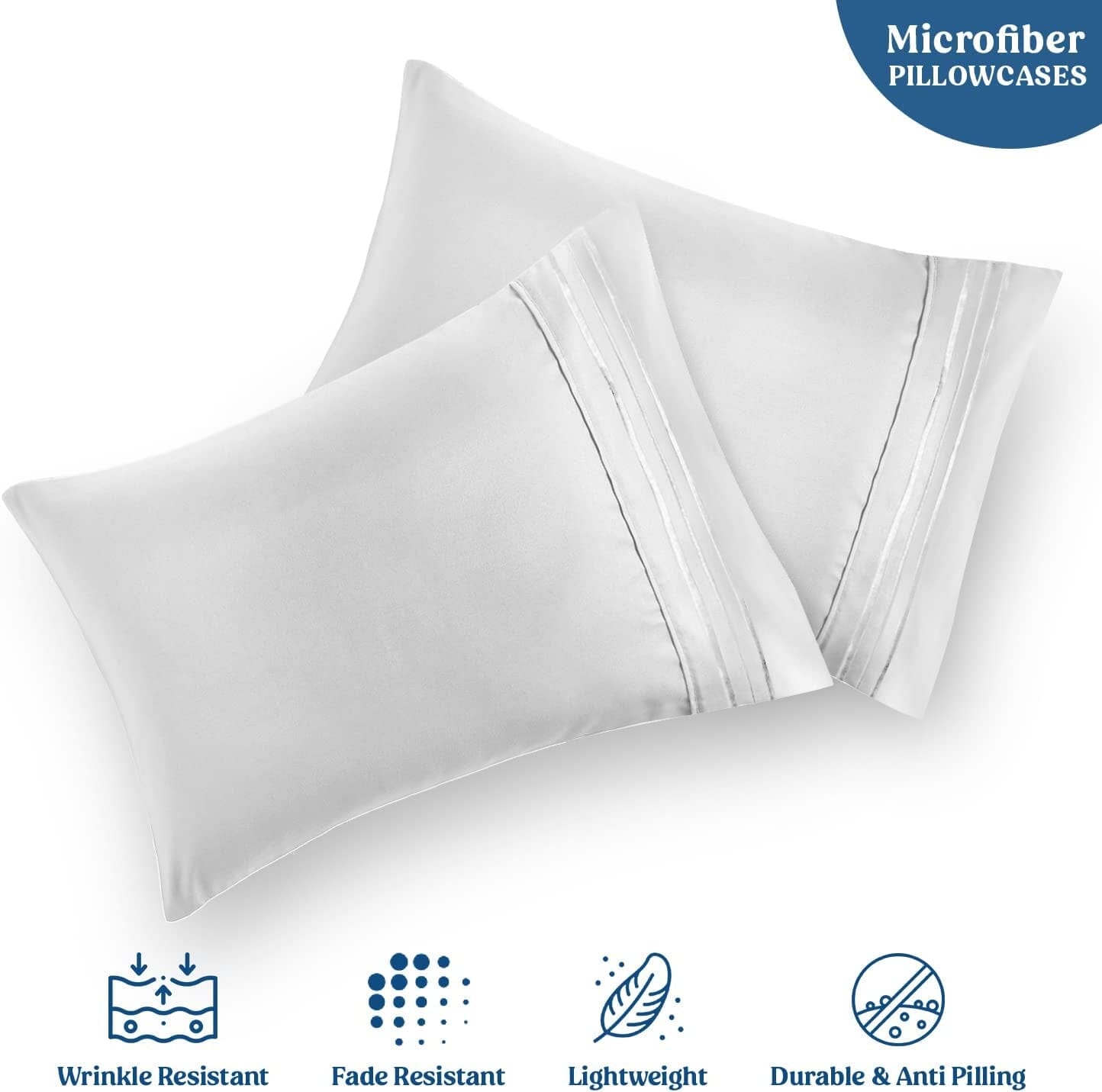 2-Pack: Hannah Linen Microfiber Pillowcases Breathable & Envelop Closure Pillow Covers Set Buy Cheap Official Site