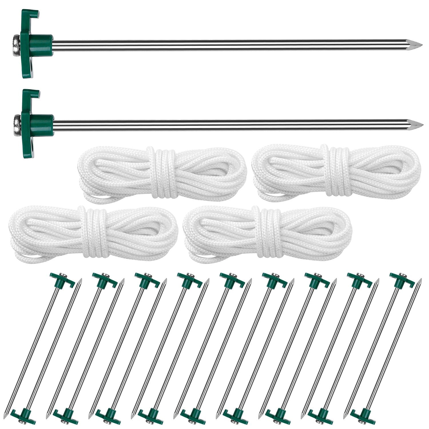 20-Piece: 9.8-Inch Tent Pegs Ropes Set Free Shipping Exclusive