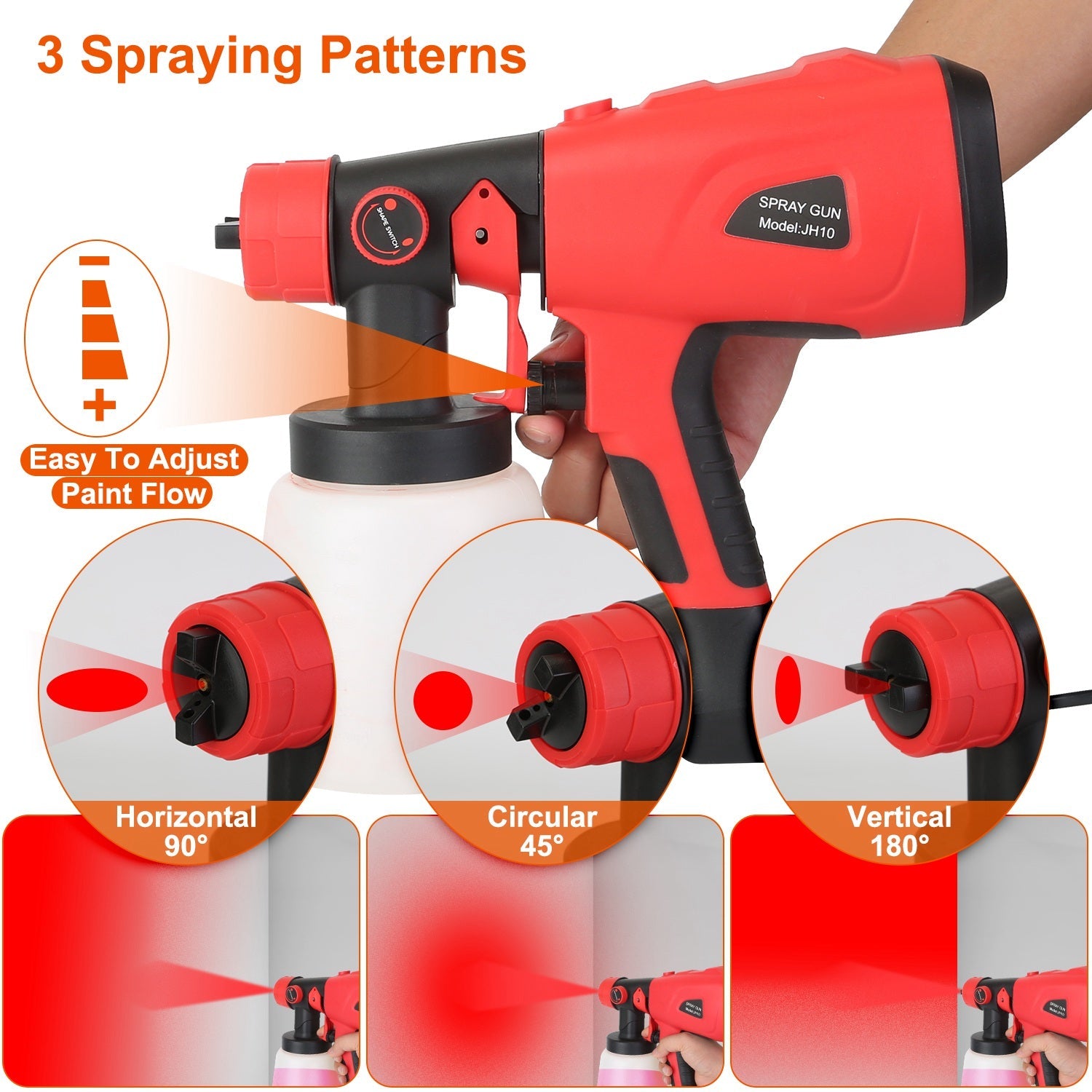 Paint Sprayer HVLP Handheld Painter with 3 Spray Patterns Outlet New Arrival