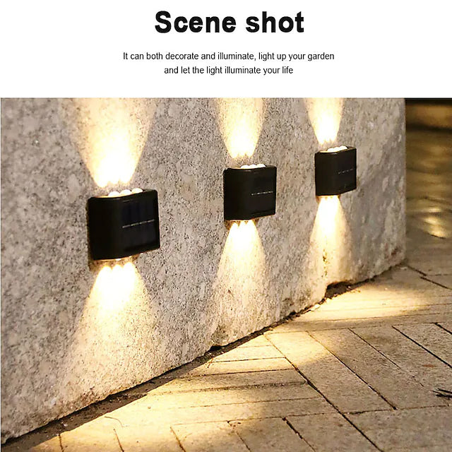 2-Pieces: Outdoor Wall Light Solar Waterproof LED Light Clearance Geniue Stockist