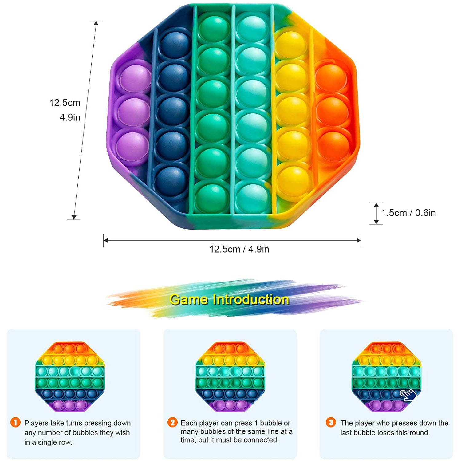 4-Pack: Rainbow Pop-It Bubble Popper Outlet Affordable