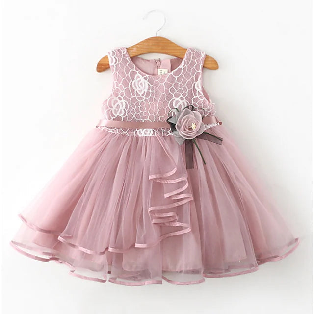 Kids Little Girls' Dress Flower Swing Dress Latest Cheap Online