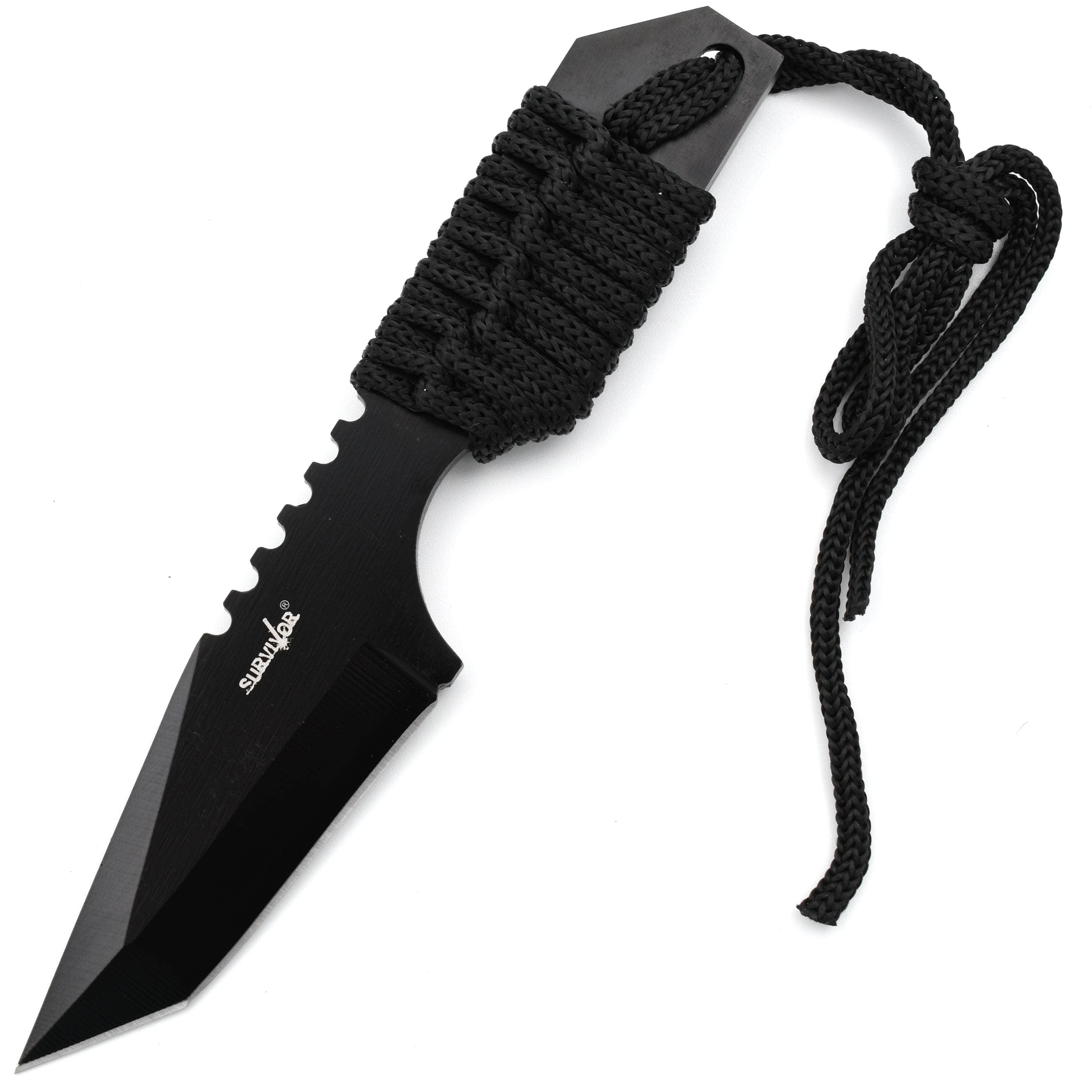 Survivor Survival Fixed Blade, 3 Blade, Cord-Wrapped Handle, Sheath - HK-106321B Get To Buy