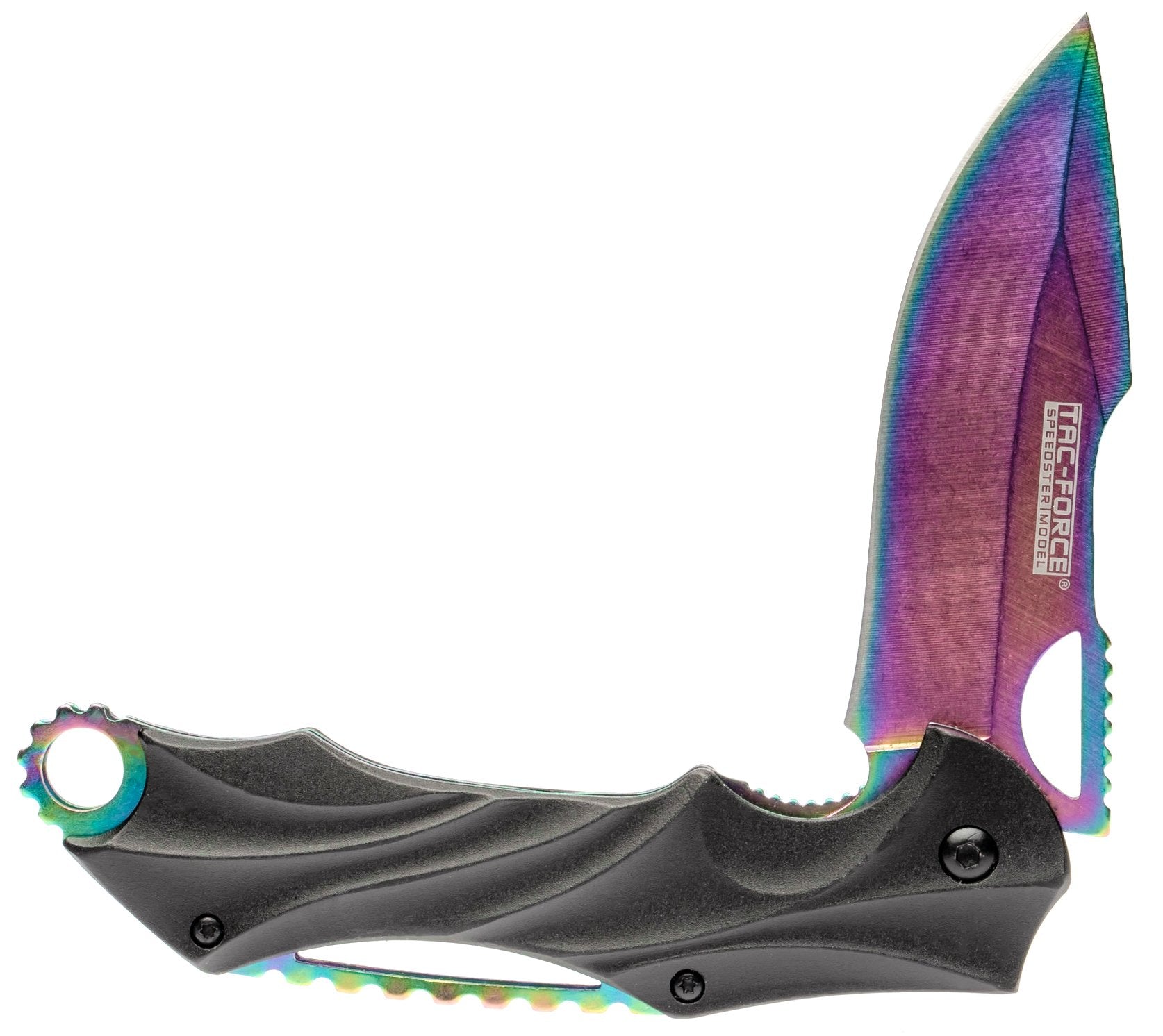 Tac-Force Spring Assisted Knife, 4 Rainbow Blade, Aluminum Handle - TF-858RB Inexpensive For Sale