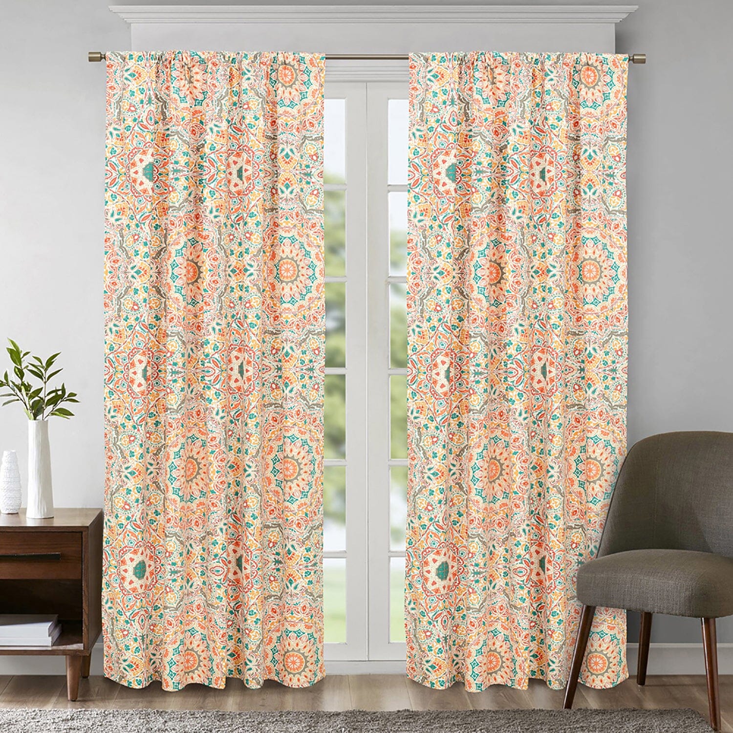 2-Piece Set: Sloane Street Cozumel Medallion Window Curtain Panel Pair Clearance Very Cheap