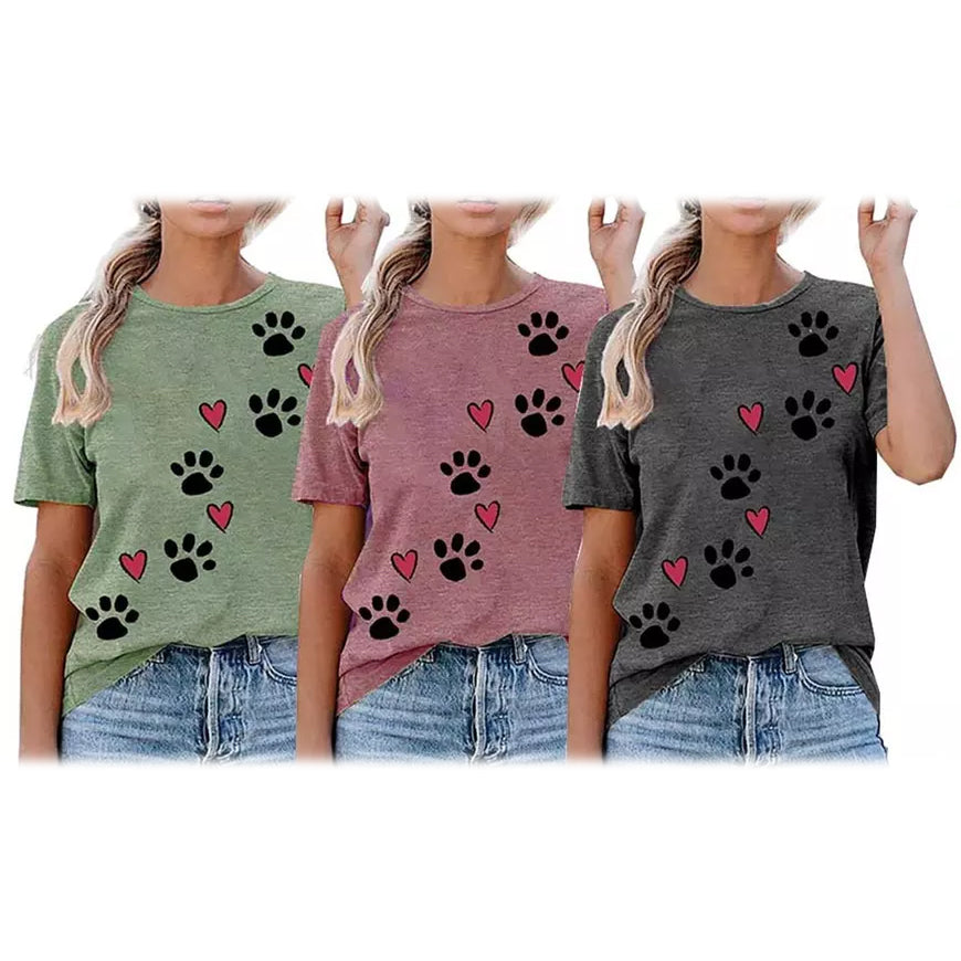 Leo Rosi Women's Dog Paw T-Shirt Affordable Cheap Pice