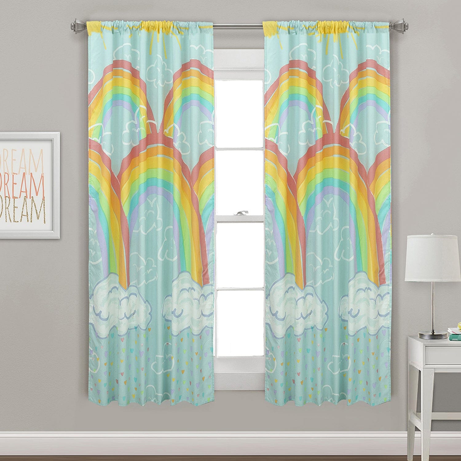 Kidz Mix Rainbow Clouds Window Panel Pair Pay With Paypal Cheap Online