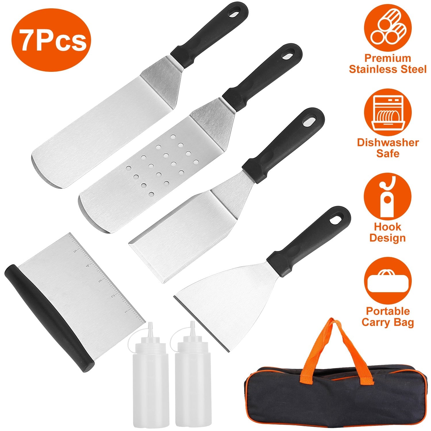 7-Piece Set: Stainless Steel BBQ Grilling Utensil Tools Affordable Sale Online