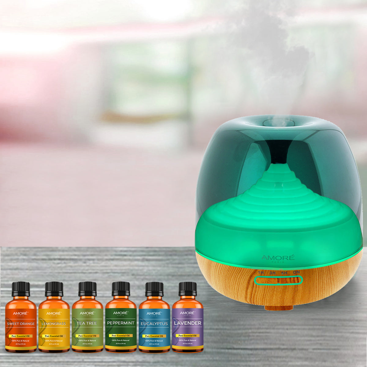 7-Piece: Premium Ultrasonic Aromatherapy Cool Mist Humidifier Diffuser with Essential Oil Gift Set Discount Visit New