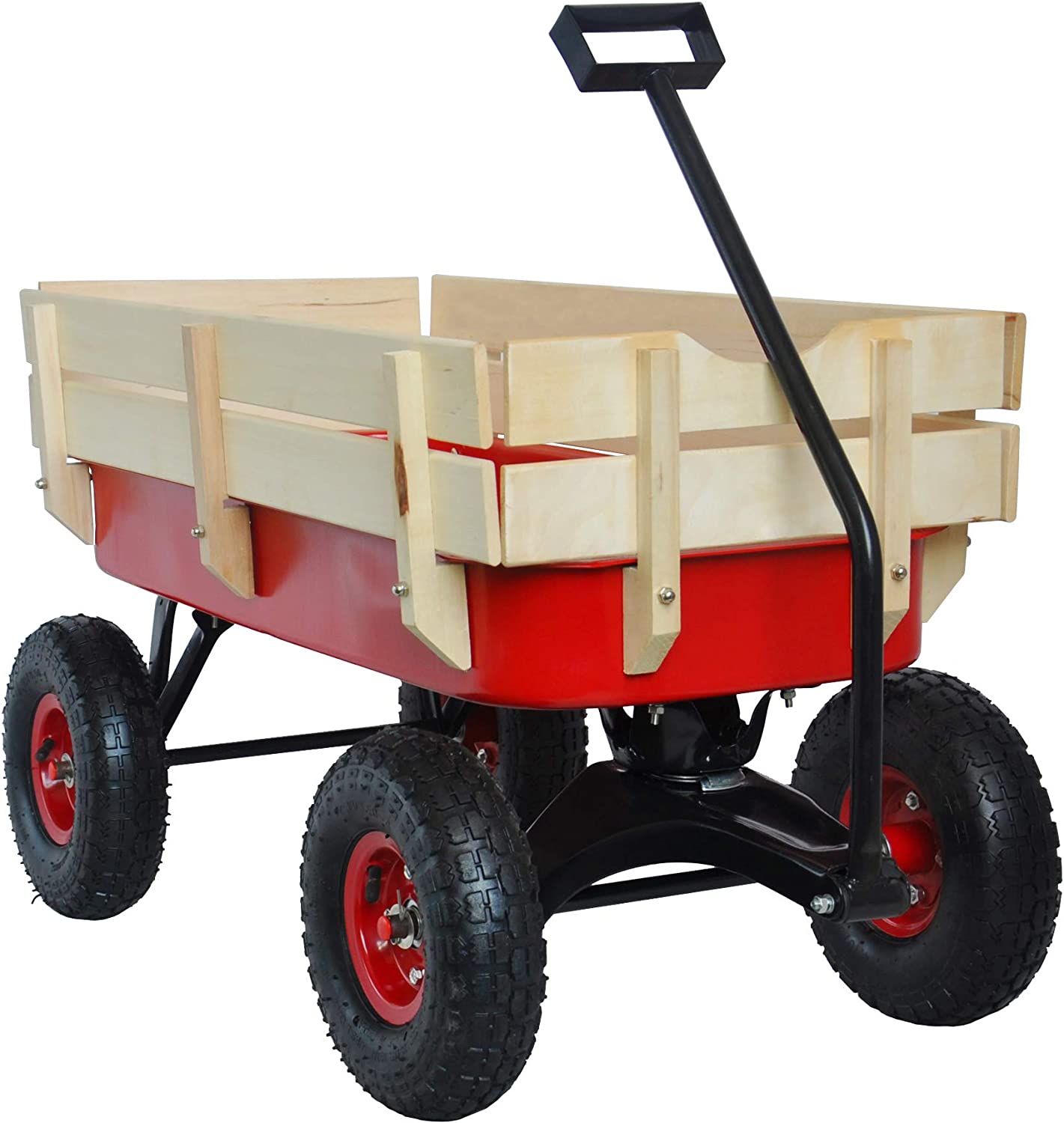 Children Outdoor Wagon All Terrain Pulling with Wood Railing Air Tires Cheap Sale Manchester Great Sale