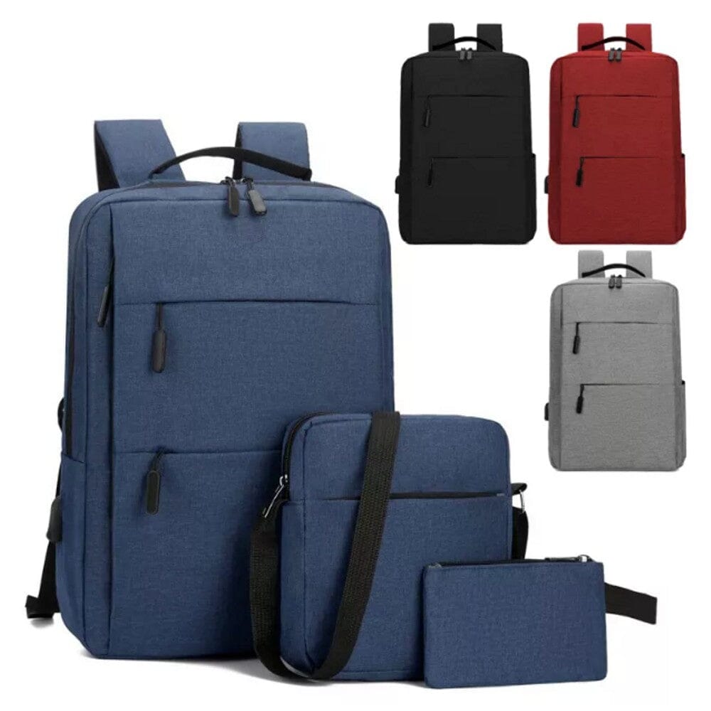 3-Pieces Set: USB Multifunction Large Capacity Business Laptop Bags Set 100% Guaranteed