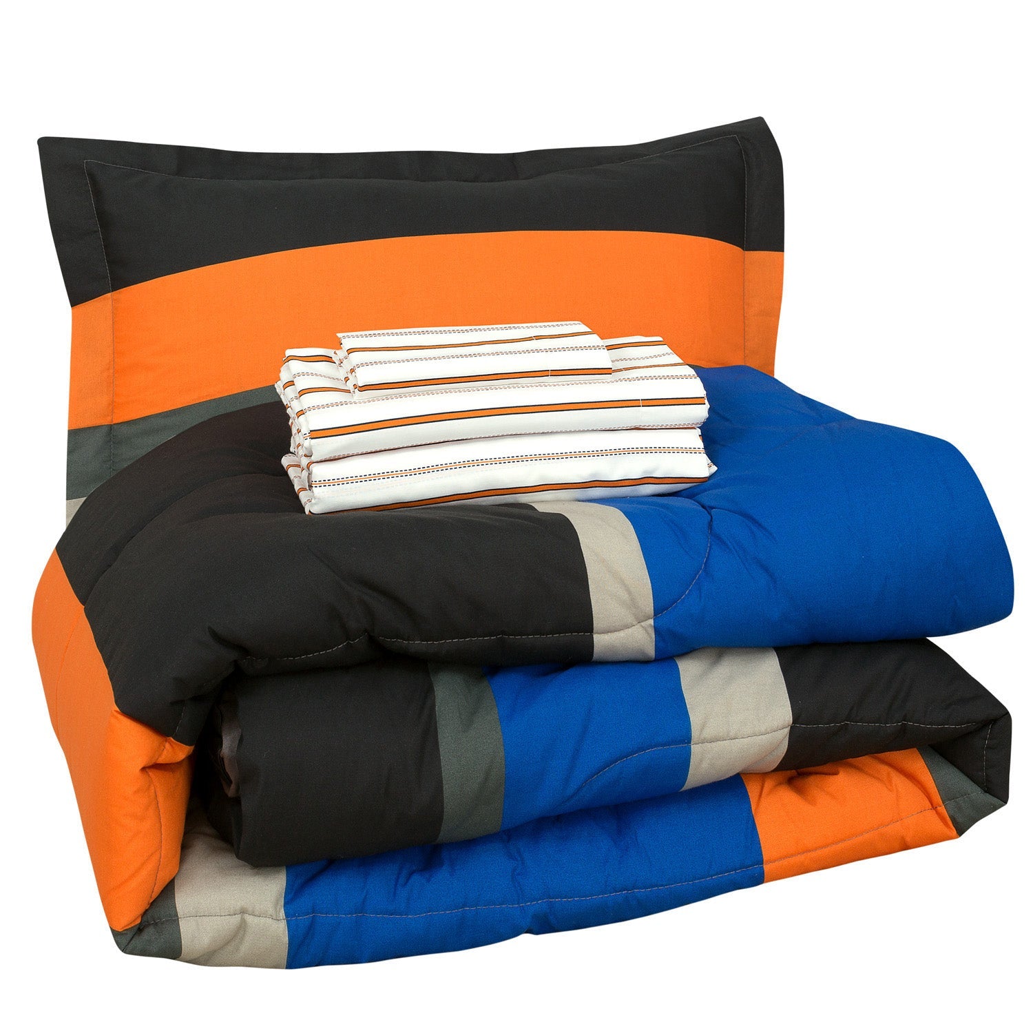 Brooklyn Flat Rugby Stripe Bed-in-a-Bag Set Supply