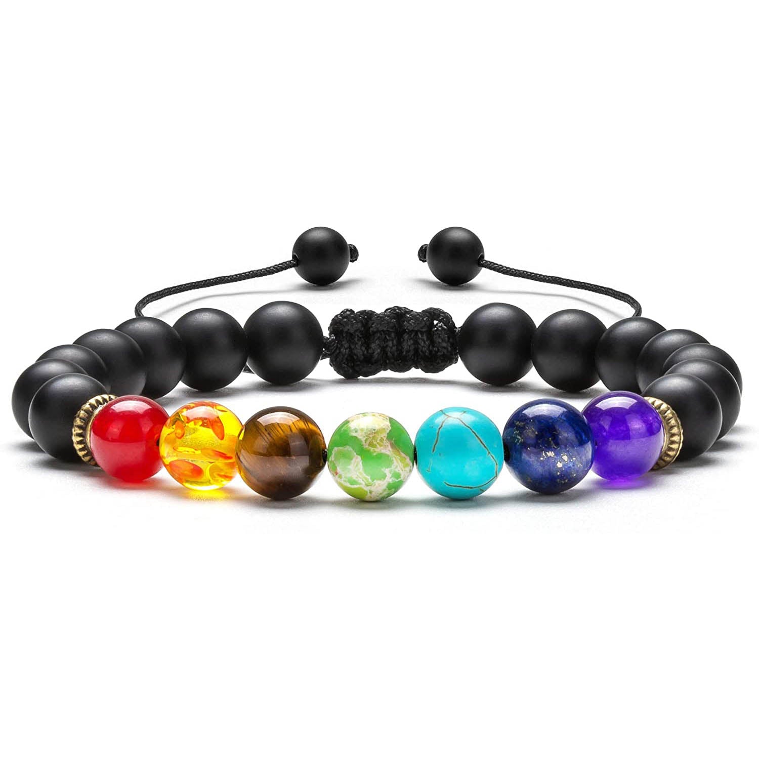 8mm Lava Rock 7 Chakras Braided Bracelet Outlet Affordable