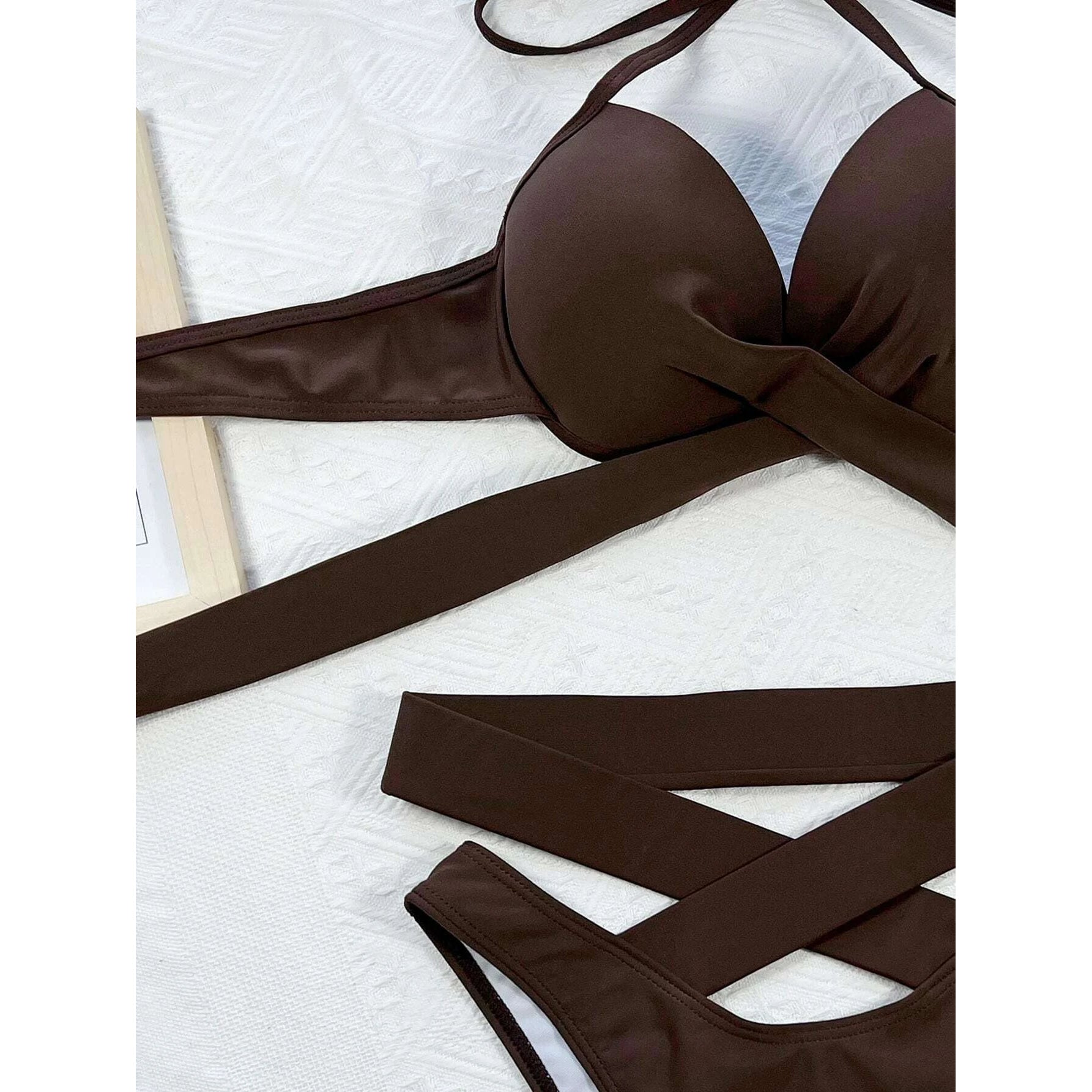 Criss Cross Wrap Push Up Bikini Swimsuit Reliable Sale Online