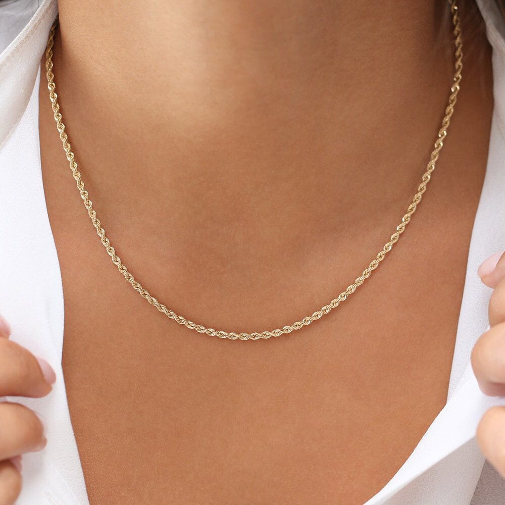 14k Solid Gold Rope Chain 2.5mm 100% Guaranteed