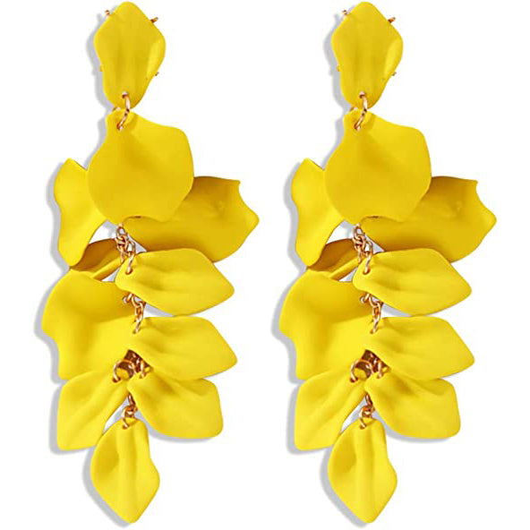 Long Acrylic Rose Petal Earrings Discount Online Online