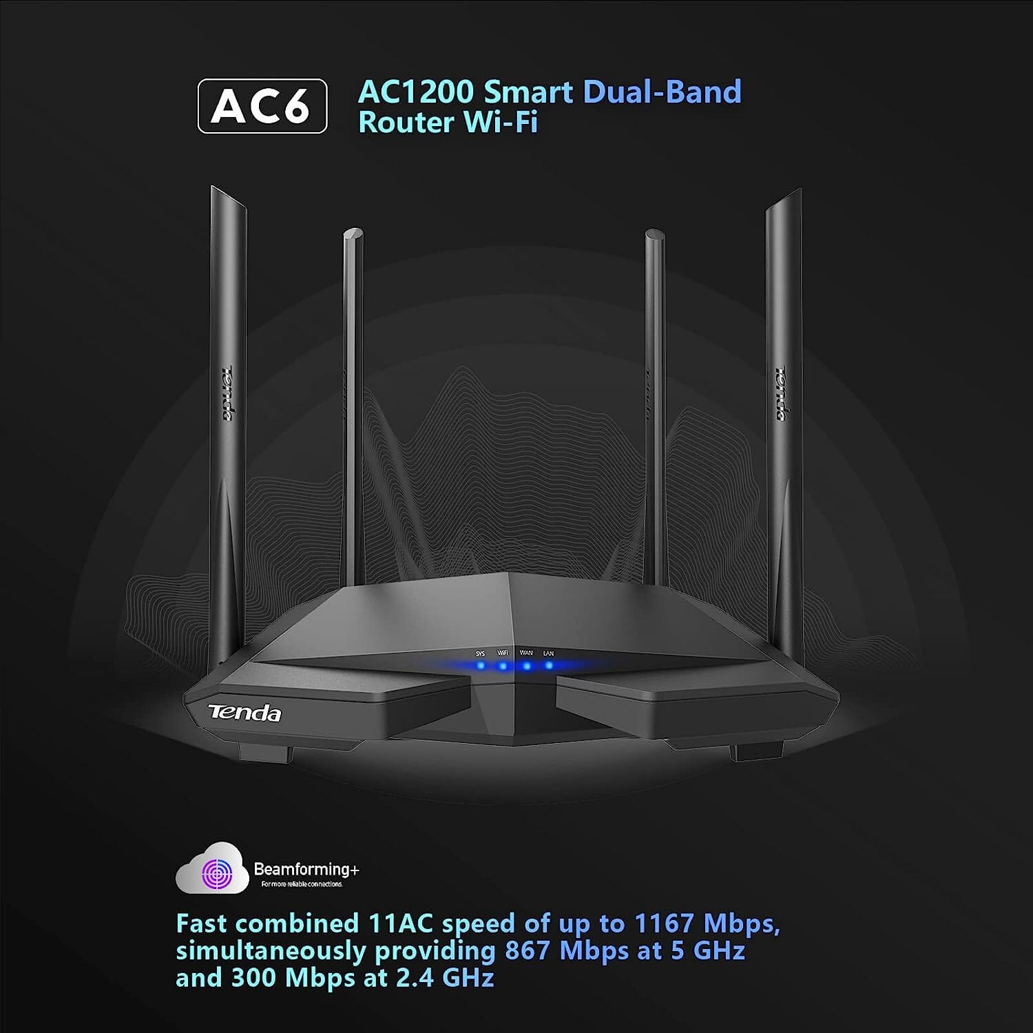 Tenda AC1200 Smart WiFi Router  (Refurbished) Cheap Sale Lowest Pice