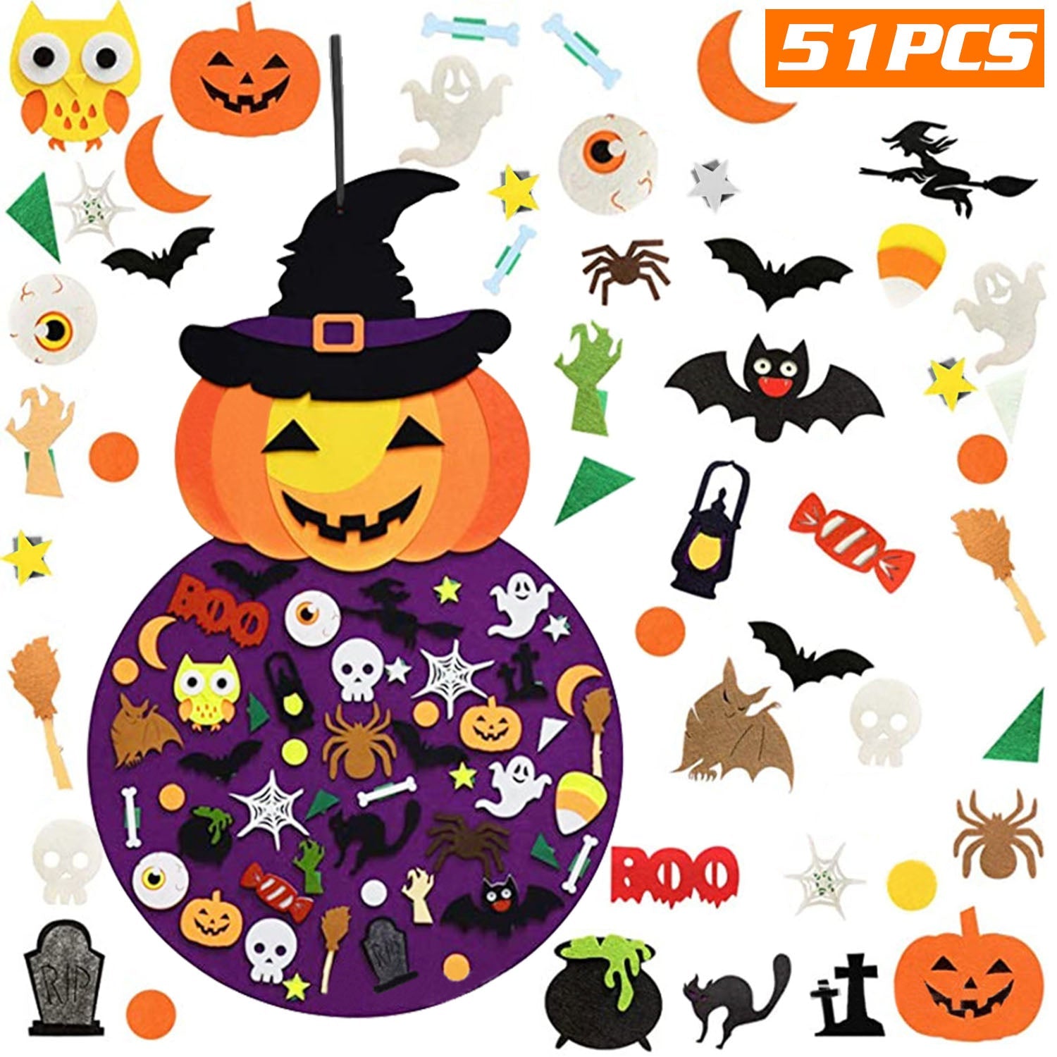 51-Pieces: Felt Pumpkin Witch Hanging Décor Buy Cheap Great Deals