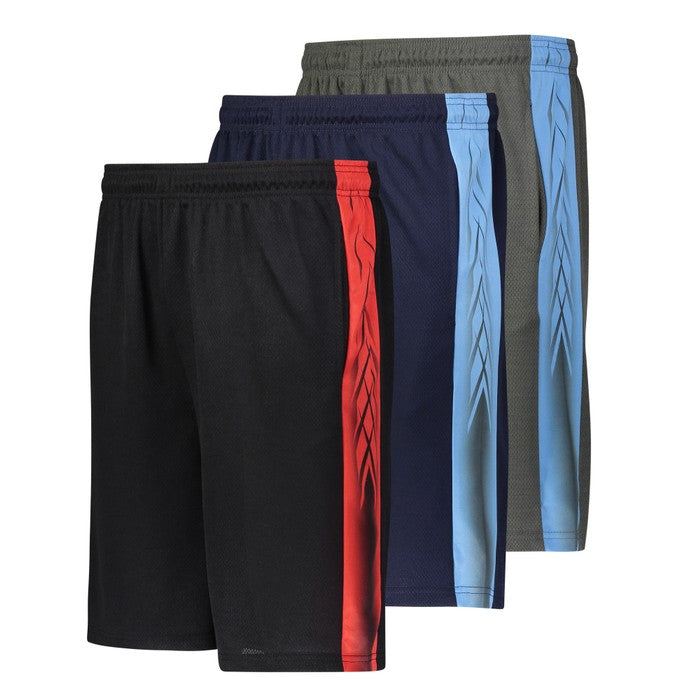 3-Pack: Men's Moisture Wicking Active Athletic Performance Shorts Sale View