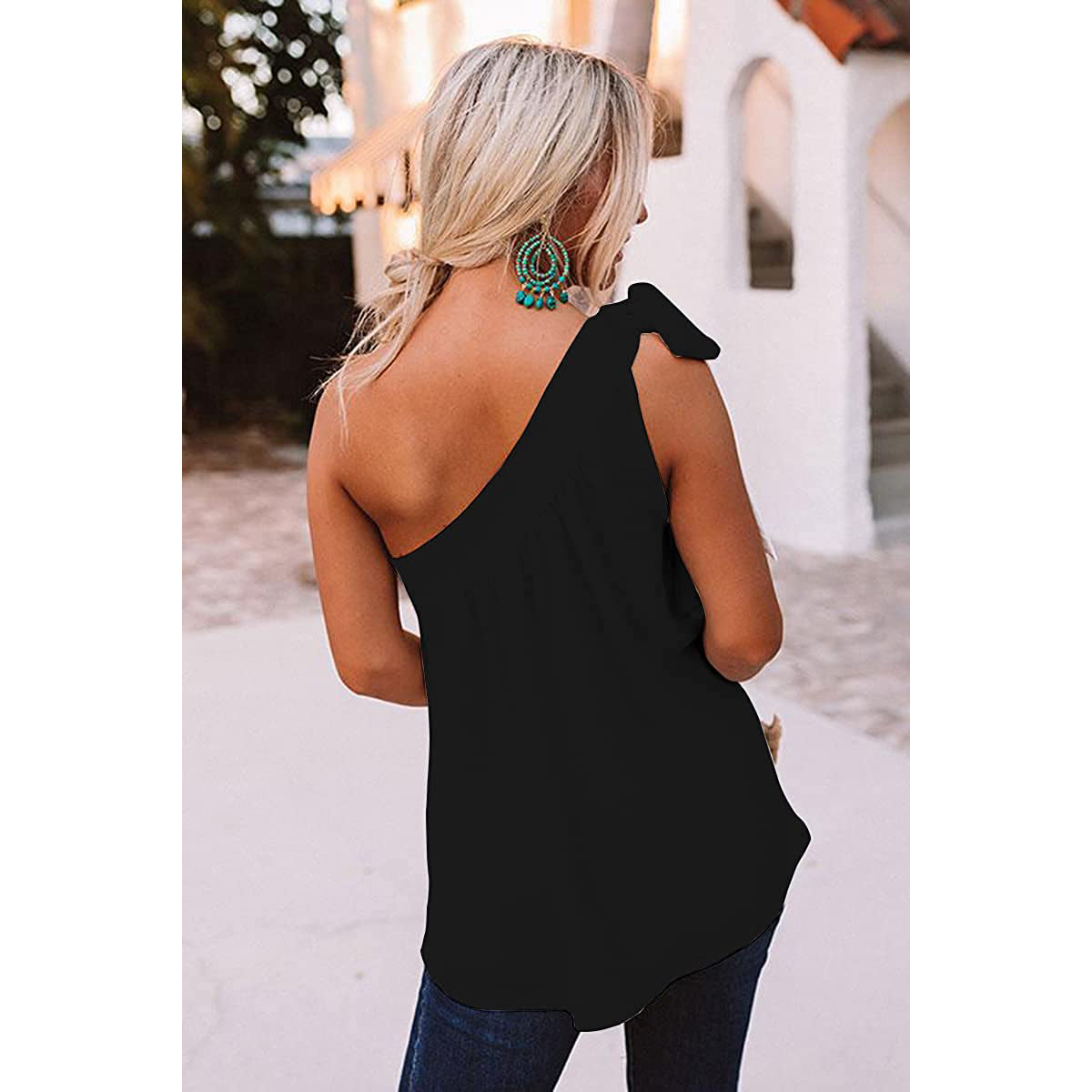 Women's Casual Tie One Shoulder Top Outlet Supply