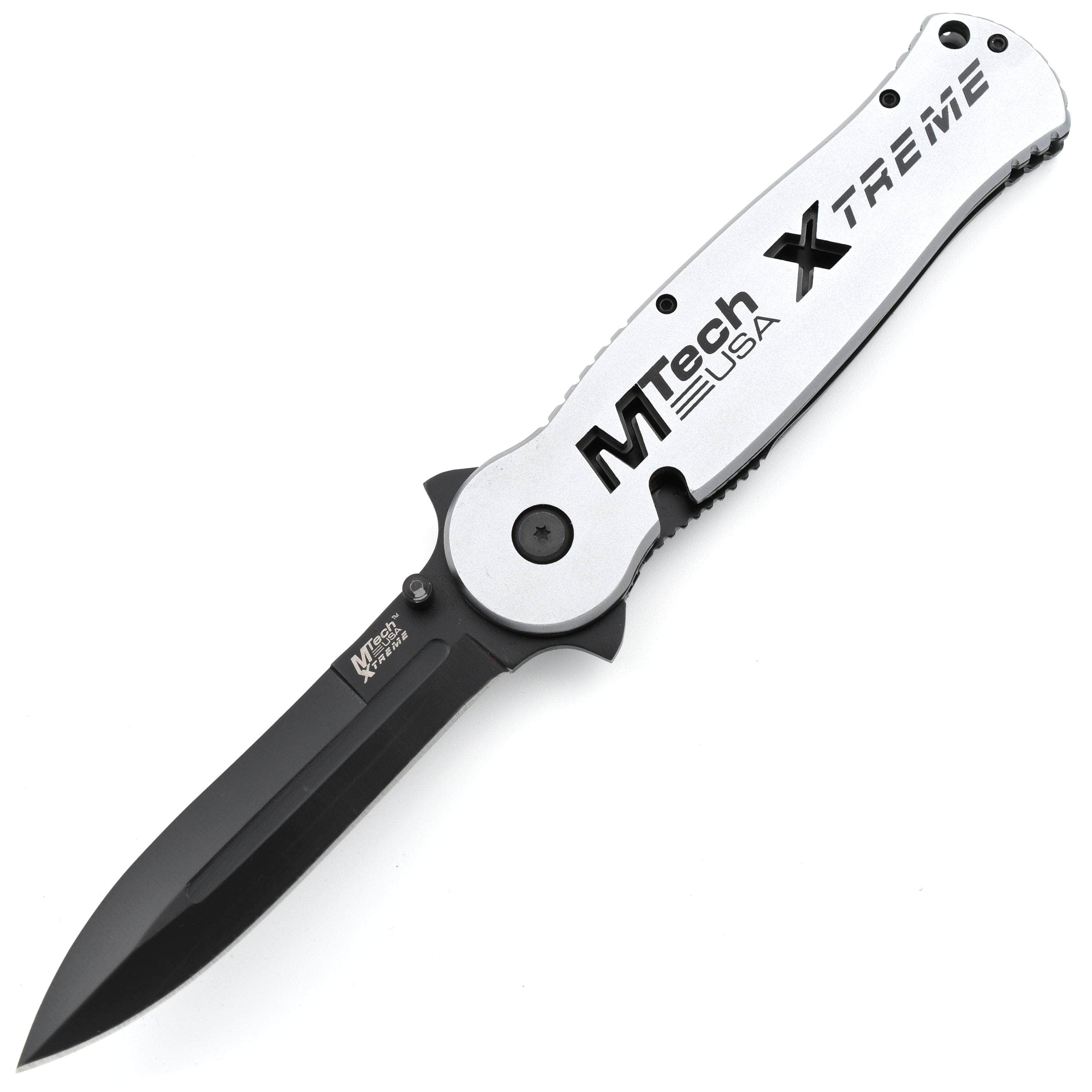 MTech USA Xtreme Tactical Folding Dagger, 4 Blade, Silver Handle - MX-8021GY Top Quality Online