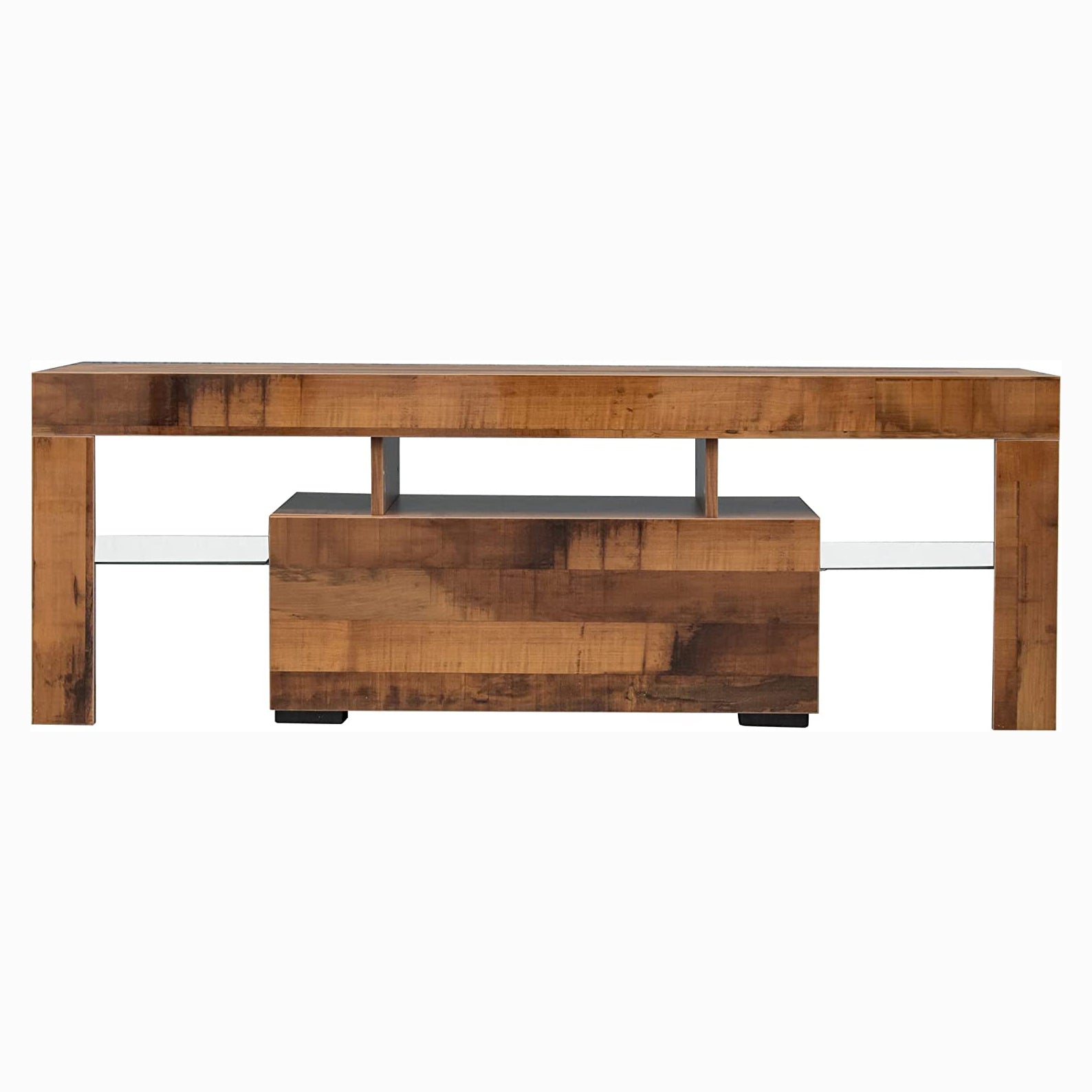 TV Stand with LED Lights Open Shelf Console Storage Table Free Shipping Pices